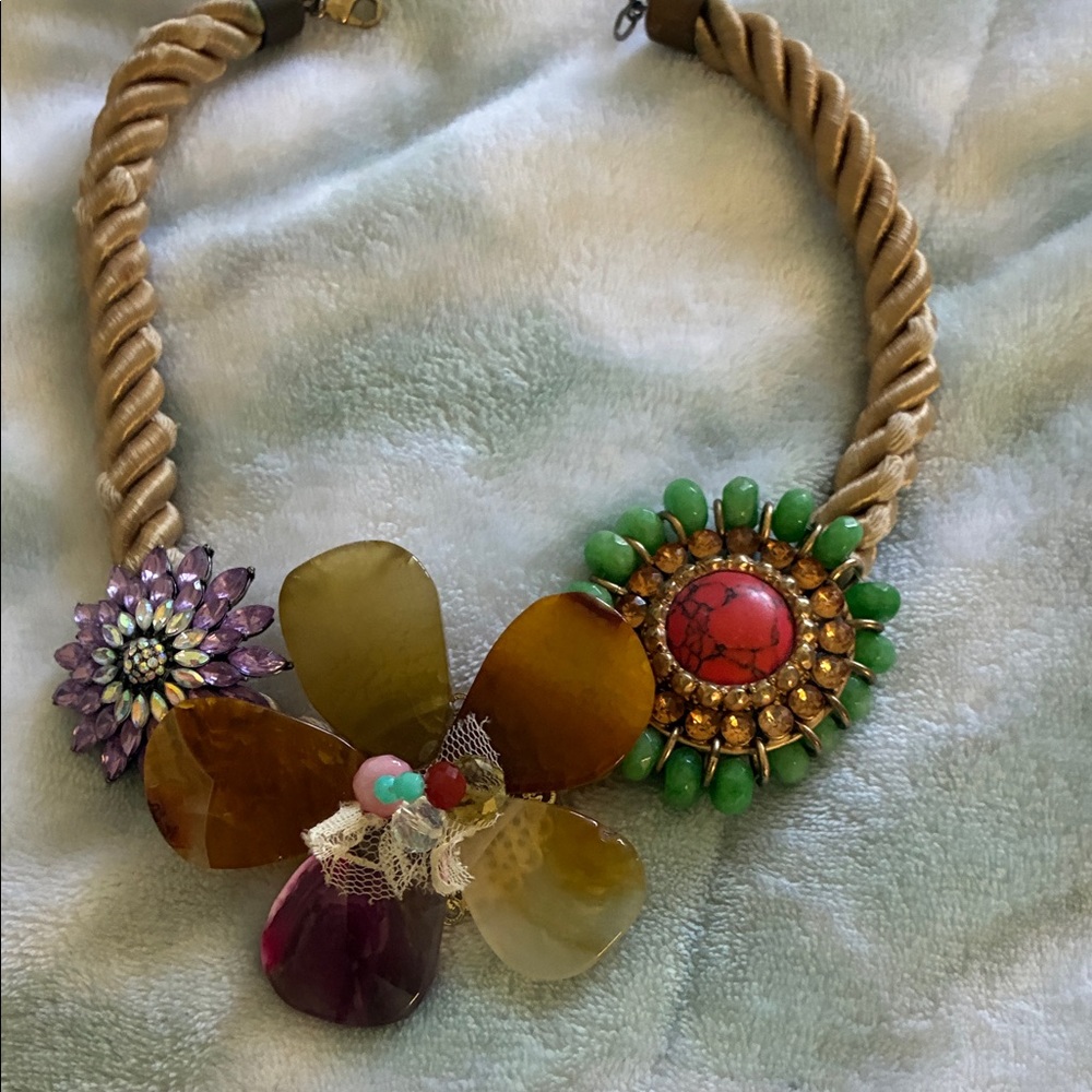 Colorful Floral Statement Necklace
